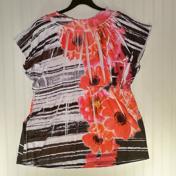 OneWould, Tie-Dye Like Floral Top, 2X - Picture 3 of 6